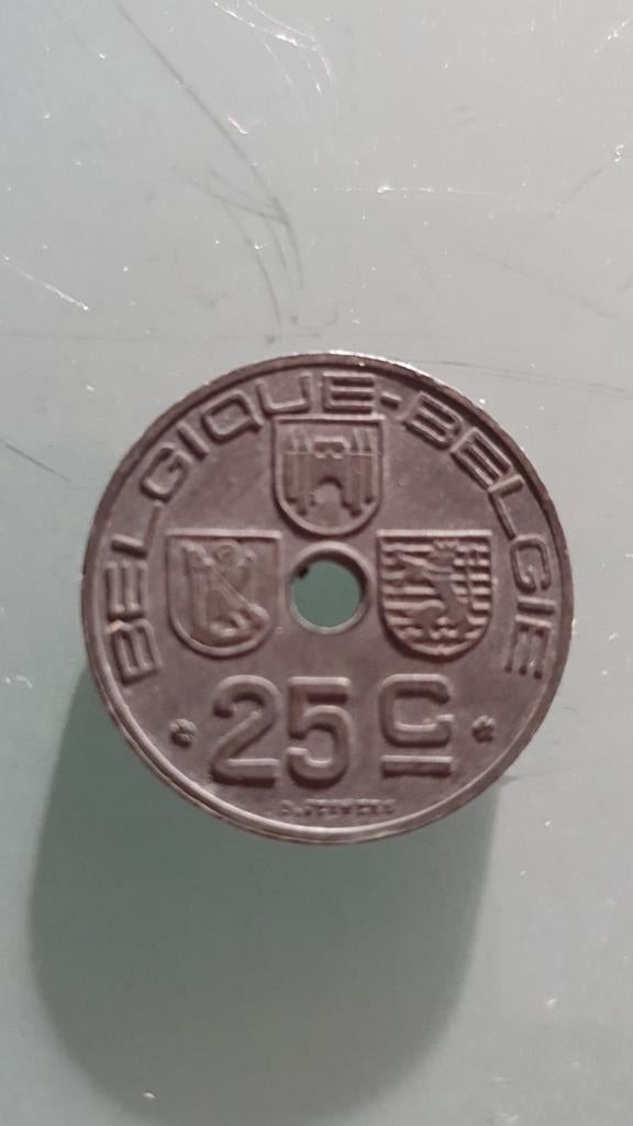 Belgische 25 centiemen munt 1946, Ophalen of Verzenden, Metaal, Losse munt