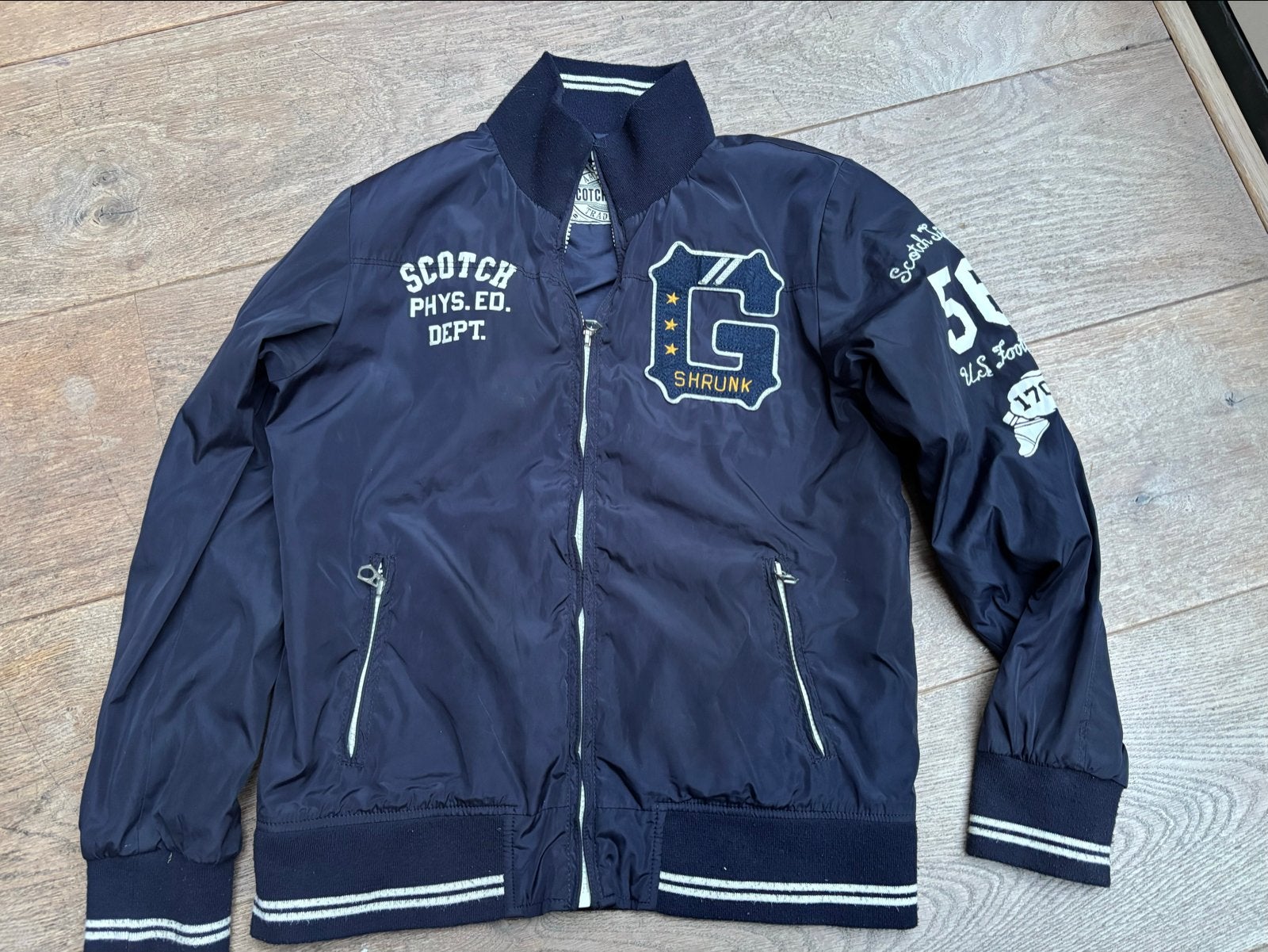 Scotch Shrunk bomber- / tussenjas mt 152, Ophalen of Verzenden, Gebruikt, Jongen, Jas