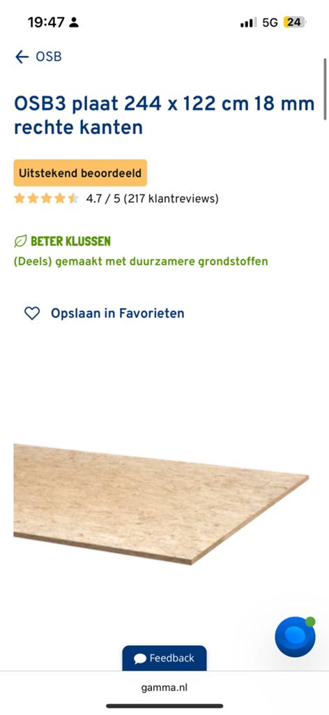 GEZOCHT OSB 18 mm 122 x 244 tong groef, Ophalen of Verzenden, Zo goed als nieuw