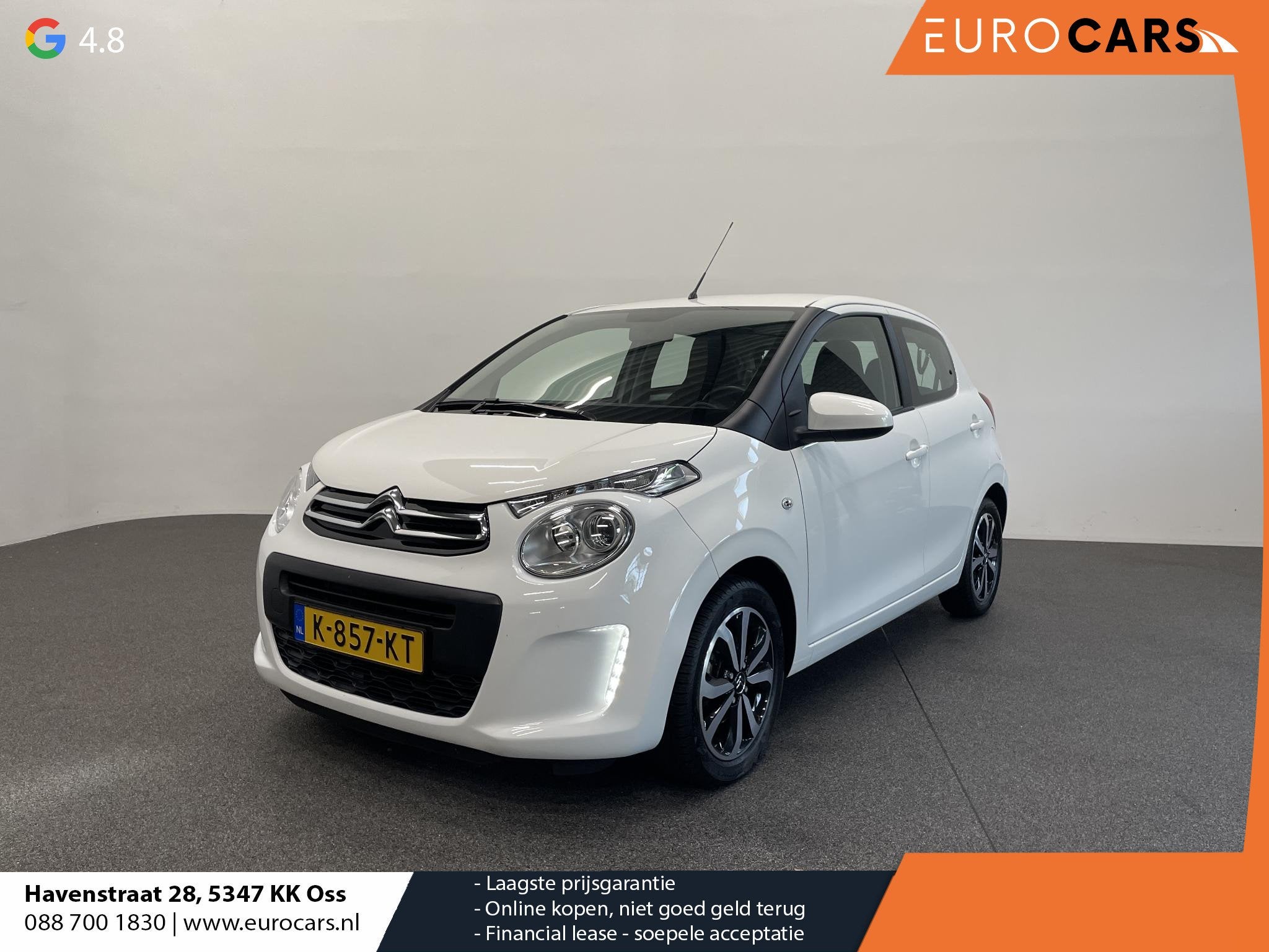 Citroen C1 1.0 VTi Shine Navigatie Camera Climate Control Li, Stof, Gebruikt, Euro 6, Startonderbreker