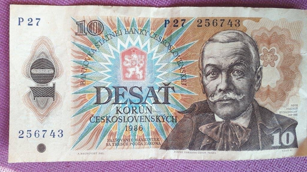 Tjechoslowakije: 10 KORUN 1986, Ophalen of Verzenden, Overige landen, Los biljet
