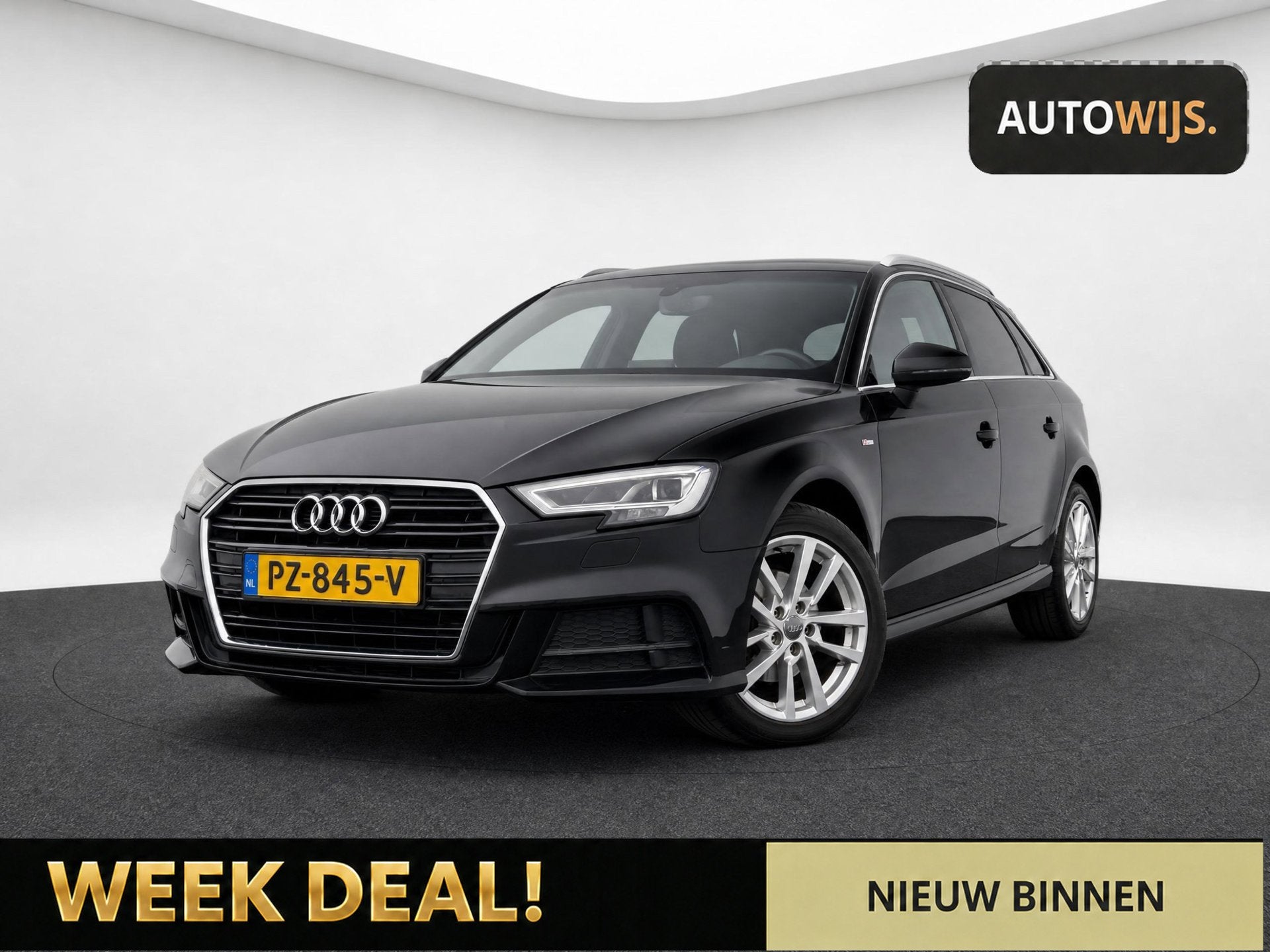 Audi A3 Sportback 1.0 TFSI Design Pro Line Plus|S-LINE|NAVI|, Auto's, Stof, Gebruikt, Zwart, Origineel Nederlands