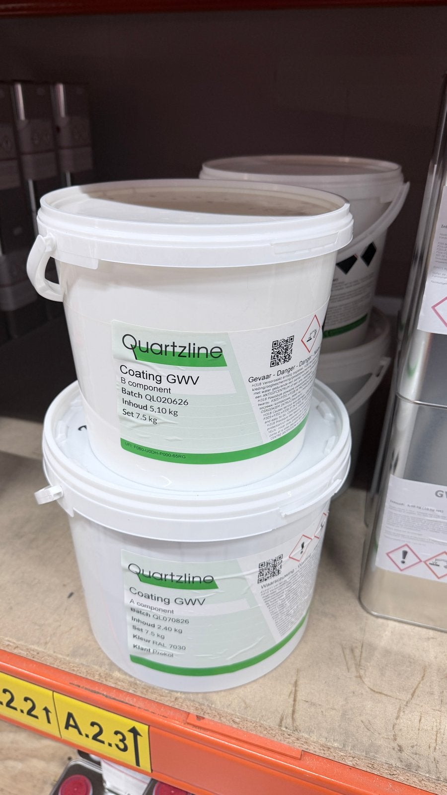 2 sets Epoxy vloercoating RAL betongrijs - 30-35 m2 dekking, Ophalen, Nieuw, Verf, 10 tot 15 liter