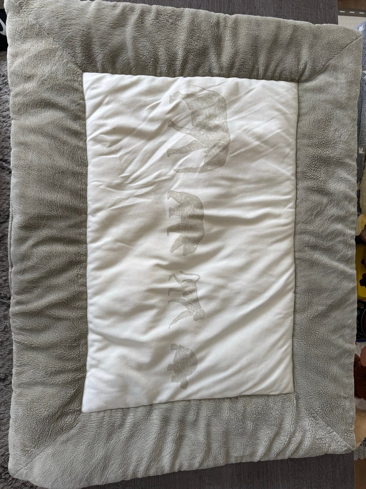 Jollein Boxkleed Grijs met jungledieren 75x95 cm, Ophalen of Verzenden, Zo goed als nieuw