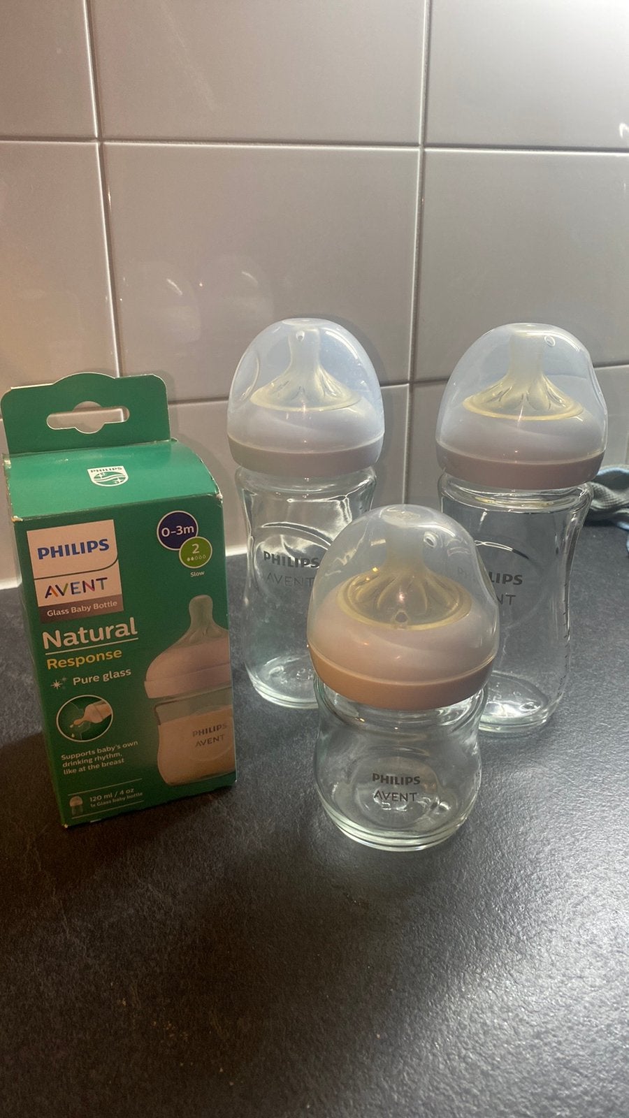 4 Nieuwe Philips Avent flessen, Kinderen en Baby's, Babyvoeding en Toebehoren, Ophalen, Zo goed als nieuw, Flessen- of potjesverwarmer