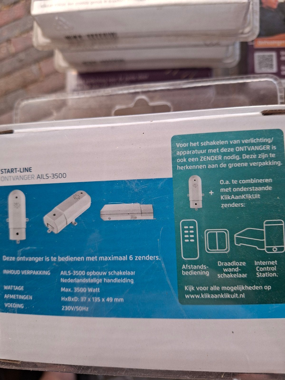 KlikAanKlikUit AILS-3500 Inbouw Schakelaar Ontvanger, Ophalen of Verzenden