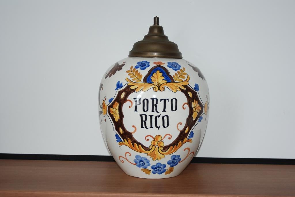 Grote majolica tabakspot, Ophalen of Verzenden
