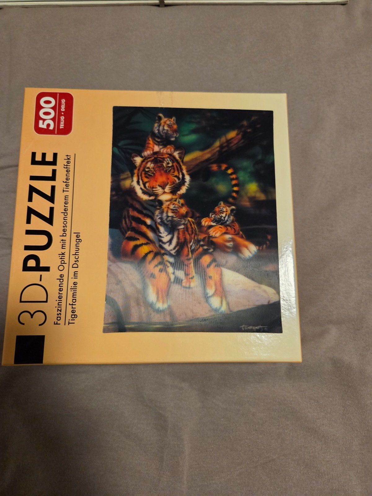 3D-Puzzel Tijgerfamilie 500 stukje Zo Goed als Nieuw s, Ophalen of Verzenden, 500 t/m 1500 stukjes, Zo goed als nieuw, Rubik's of 3D-puzzel