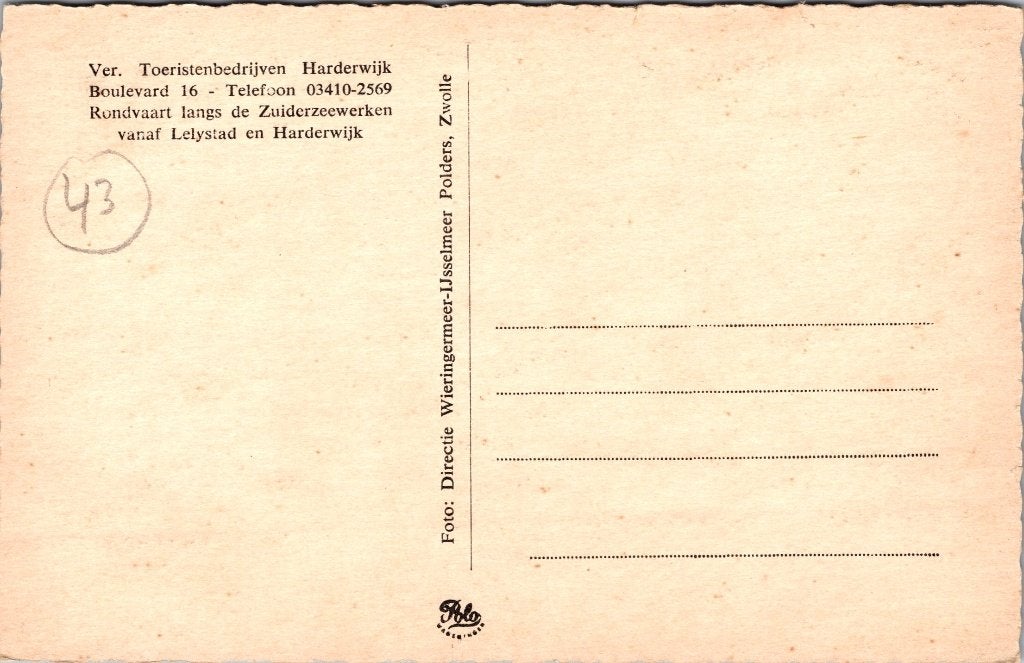 Harderwijk - 6 oude ansichtkaarten Zuiderzeewerken, Verzenden, 1960 tot 1980, Ongelopen, Gelderland