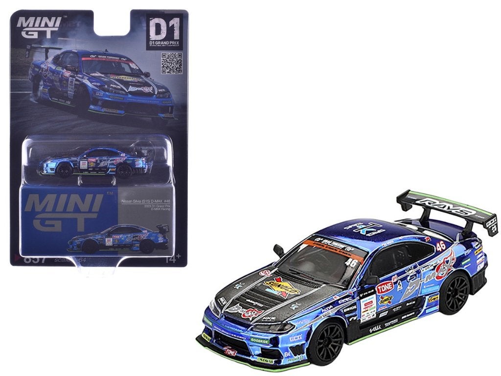 Mini GT 1:64 Nissan Silvia (S15) D-MAX no 46 D-MAX Racing, -, Nieuw, Ophalen of Verzenden, -