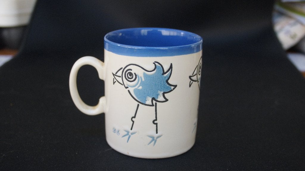 1 just mugs mok met oor, Ophalen of Verzenden, Zo goed als nieuw, Overige stijlen, Kop(pen) en/of Schotel(s)