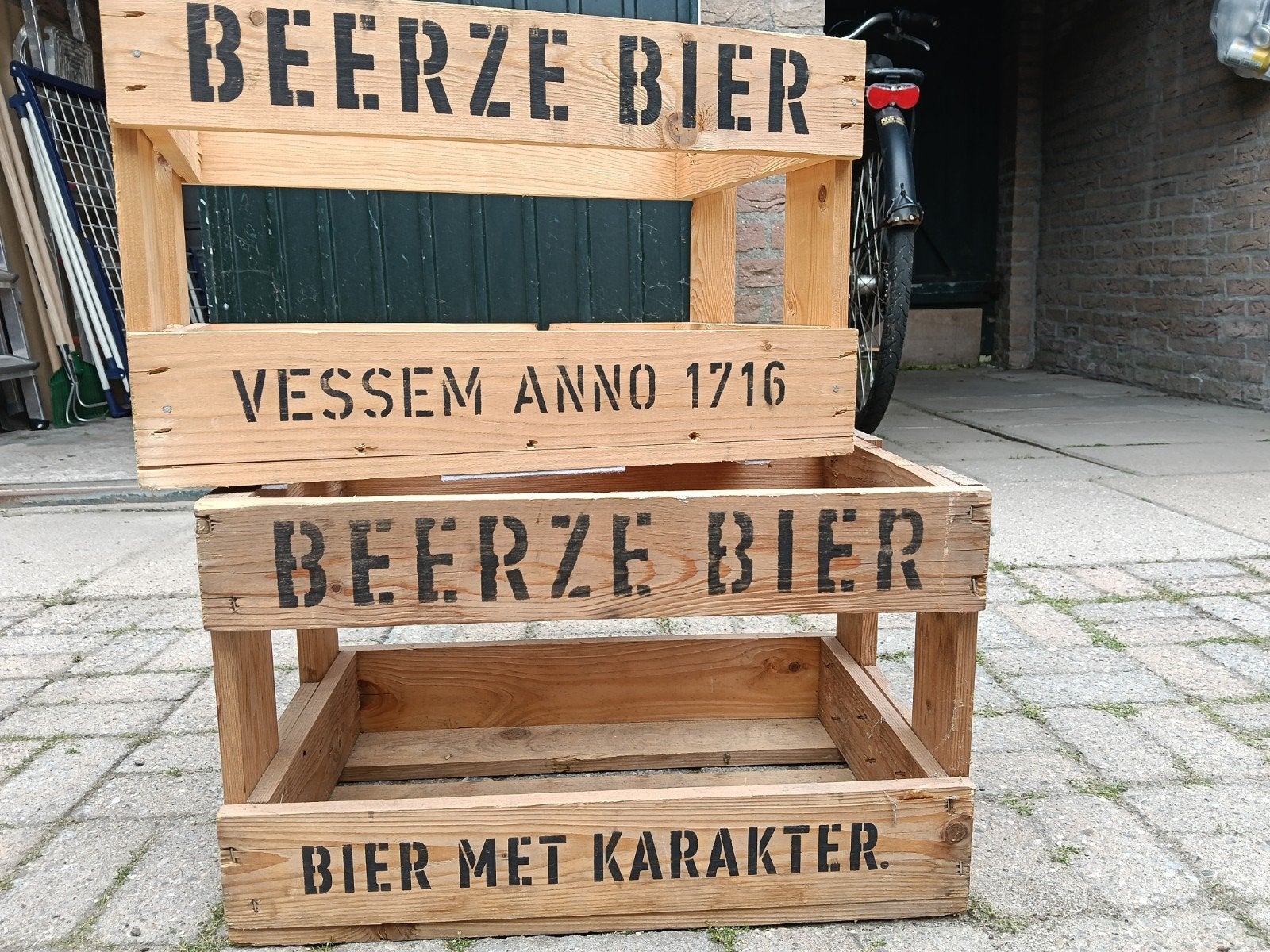 Houten krattenrek 'Beerze Bier' - Uniek decoratiestuk, Ophalen, Minder dan 50 cm, Minder dan 50 cm