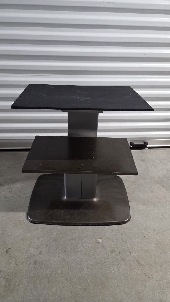 Modern tv- en hifimeubel met donkere planken, Ophalen, Overige materialen, 50 tot 100 cm, Zo goed als nieuw