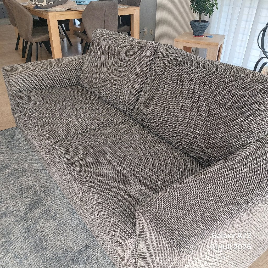 Comfortabele 2-zits bank, en 2,5 zits   en  Hocker, Ophalen, Gebruikt, 150 tot 200 cm, Tweepersoons