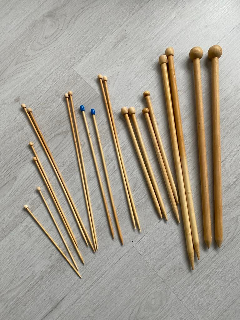 Houten Breinaalden Set, Hobby en Vrije tijd, Breien en Haken, Ophalen of Verzenden, Gebruikt, Breien, Naald