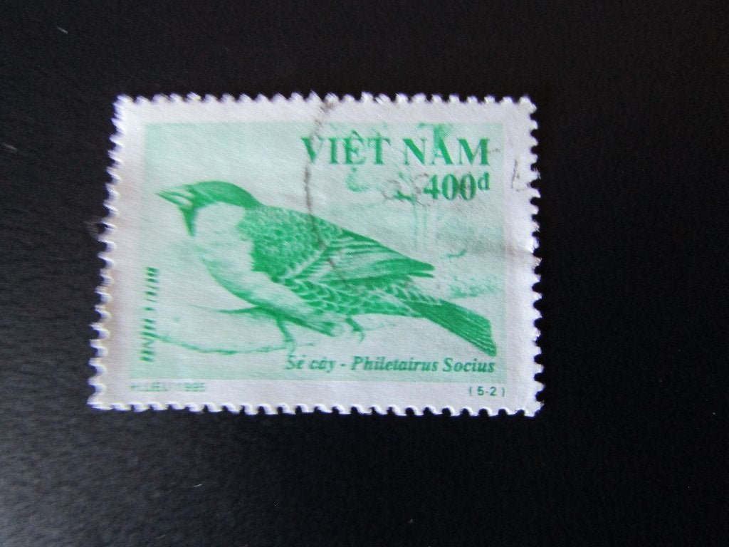 Postzegel Vogel: Republikein-Wever uit Vietnam, Ophalen of Verzenden, Gestempeld, Dier of Natuur