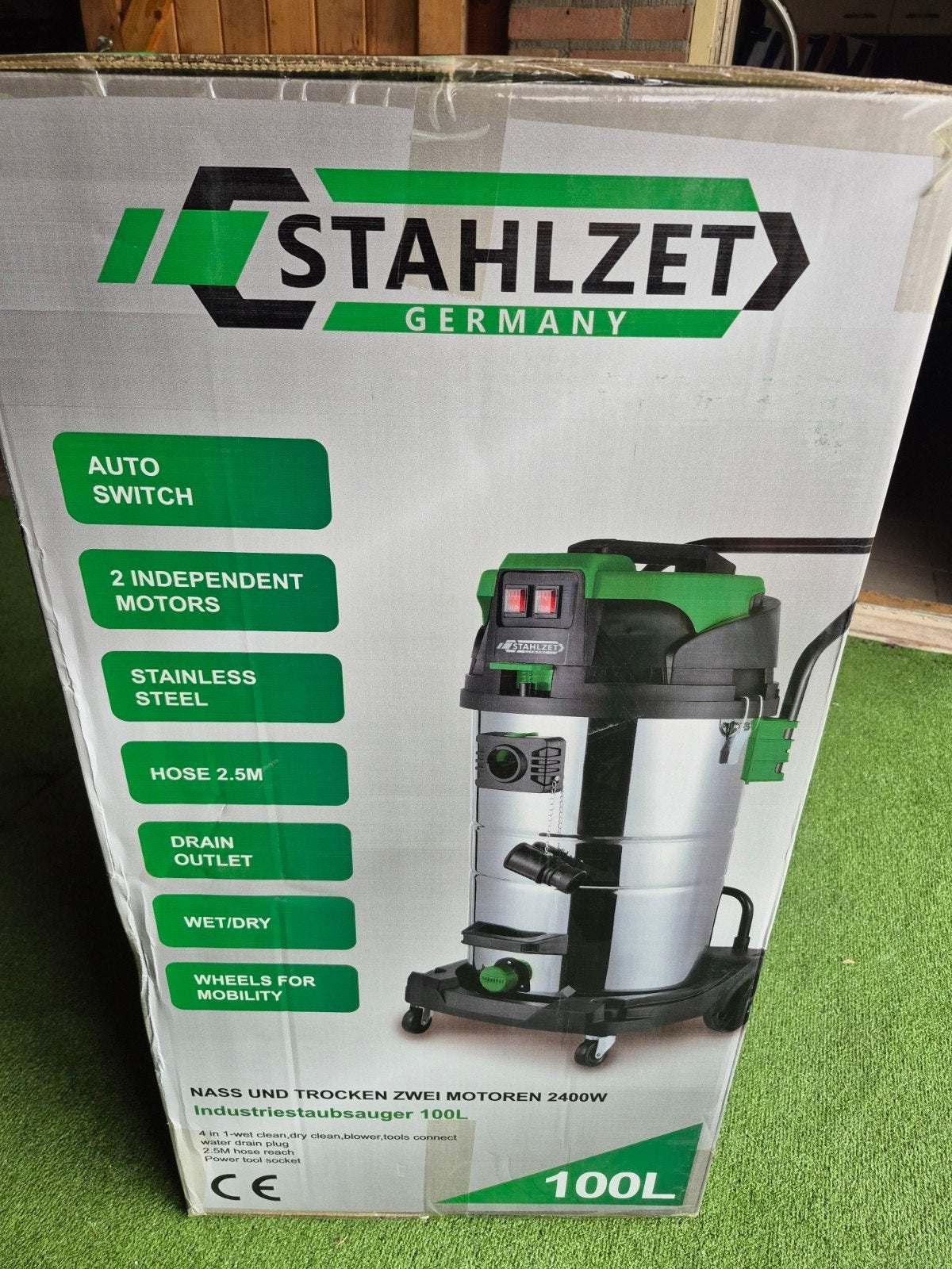 Stahlzet Industriële Stofzuiger 100L - Nieuw in Doos, Ophalen, Nieuw, 2000 watt of meer