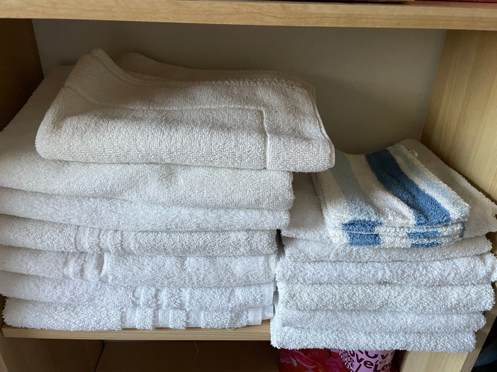 15 delig badhanddoeken 3 washandjes, Ophalen of Verzenden, Gebruikt, Wit