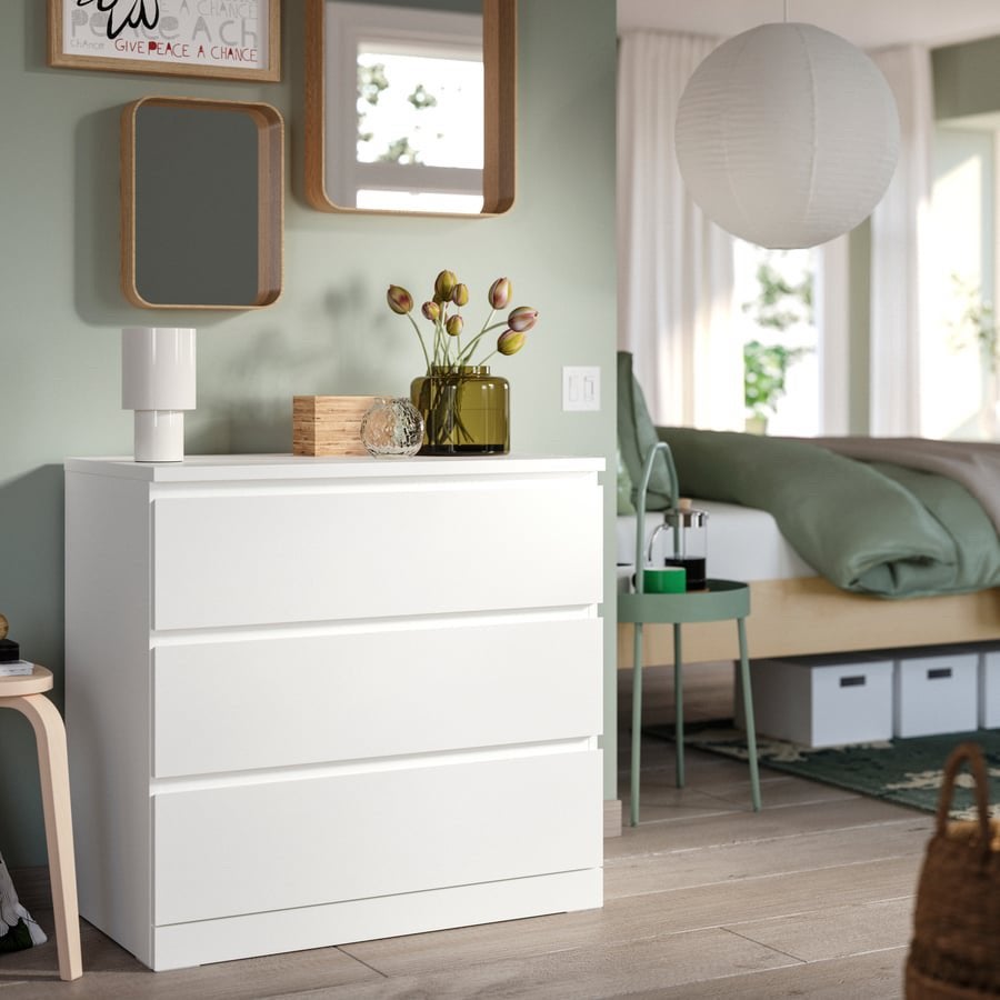 Ikea Malm ladekast, 3 lades, wit, 80x78, NIEUW in doos., Ophalen, Nieuw, 50 tot 100 cm, 3 of 4 laden
