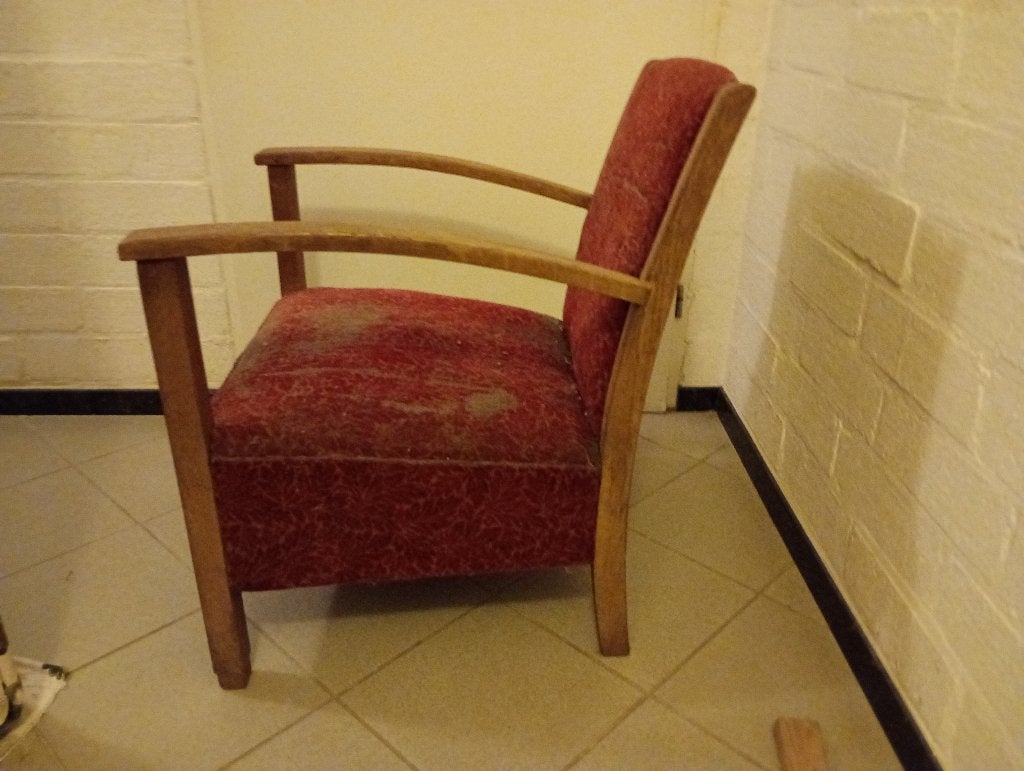 4 vintage fauteuils voor restauratie GRATIS, Ophalen, Gebruikt, Bruin, Vintage