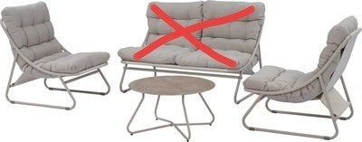 NIEUWE loungestoelen en salontafel (zonder bank), Ophalen, Nieuw, Bijzettafel, 2 zitplaatsen