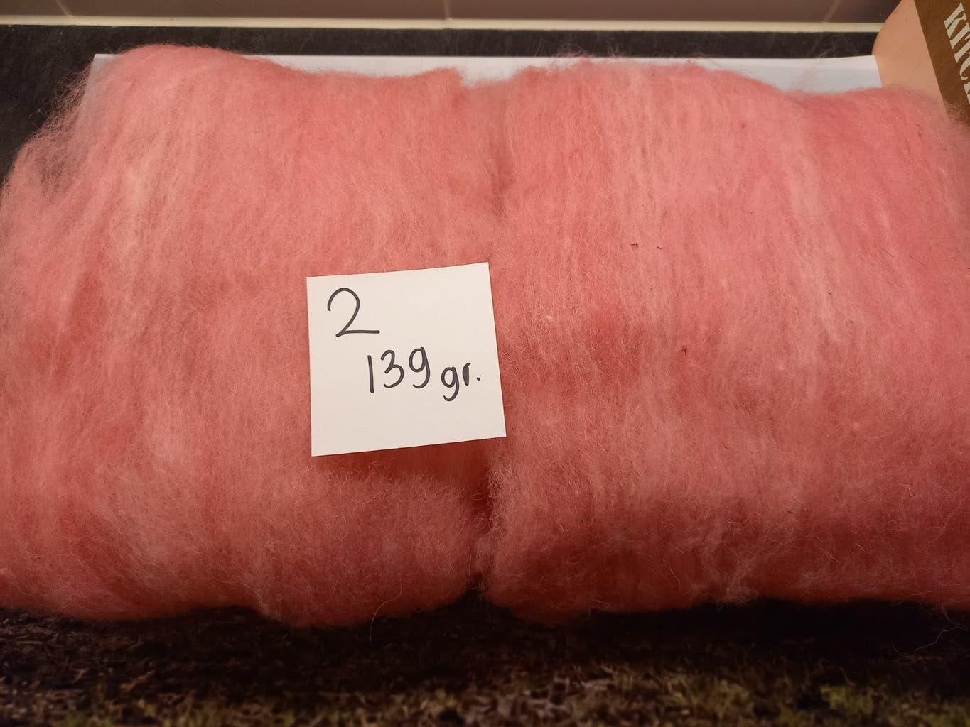 Gekaarde wol - Roze - 139 gram, Ophalen of Verzenden, Nieuw, Los Vilt
