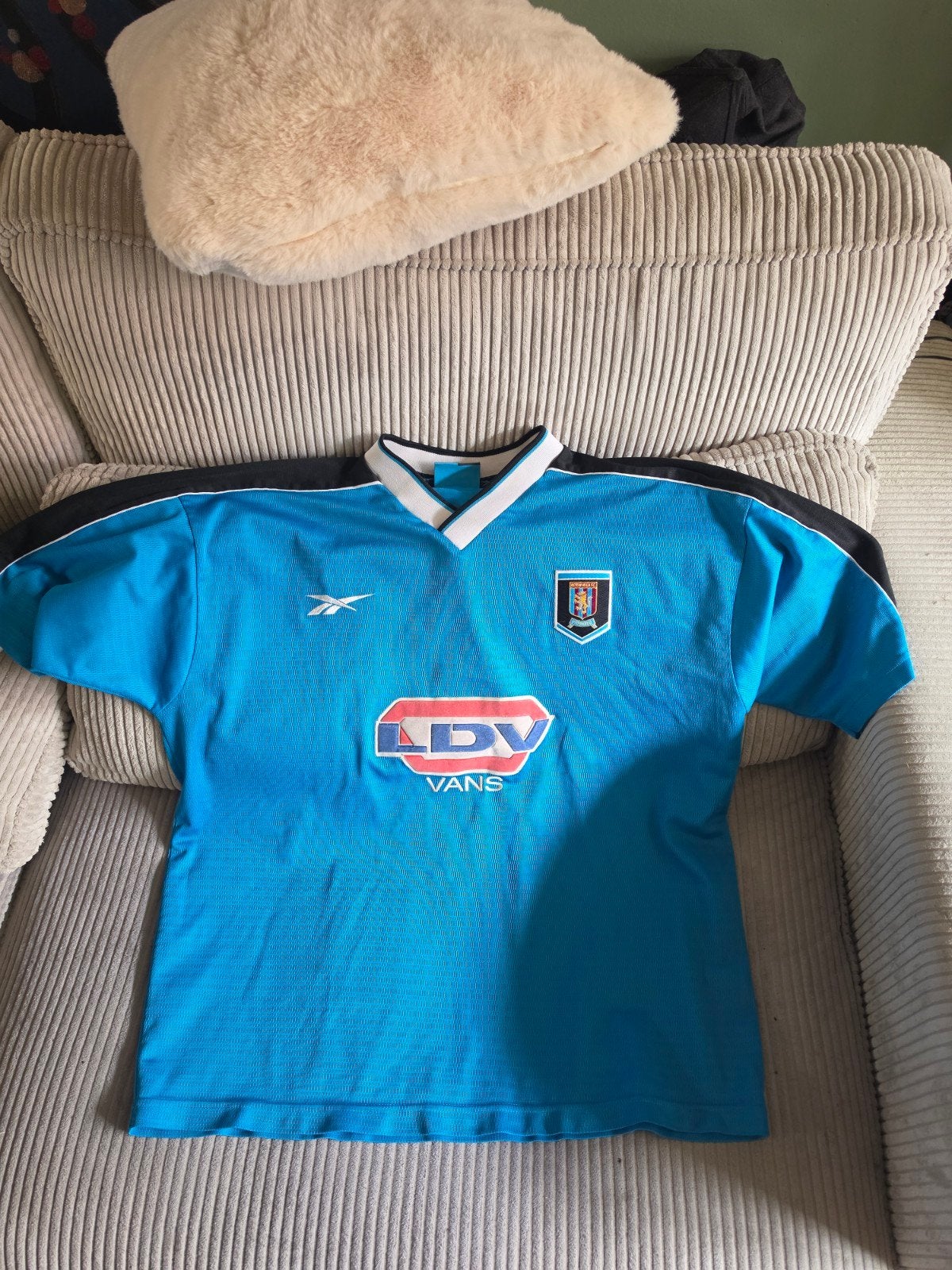 Aston Villa uitshirt 98/99, Blauw, Overige maten, Ophalen of Verzenden, Voetbal