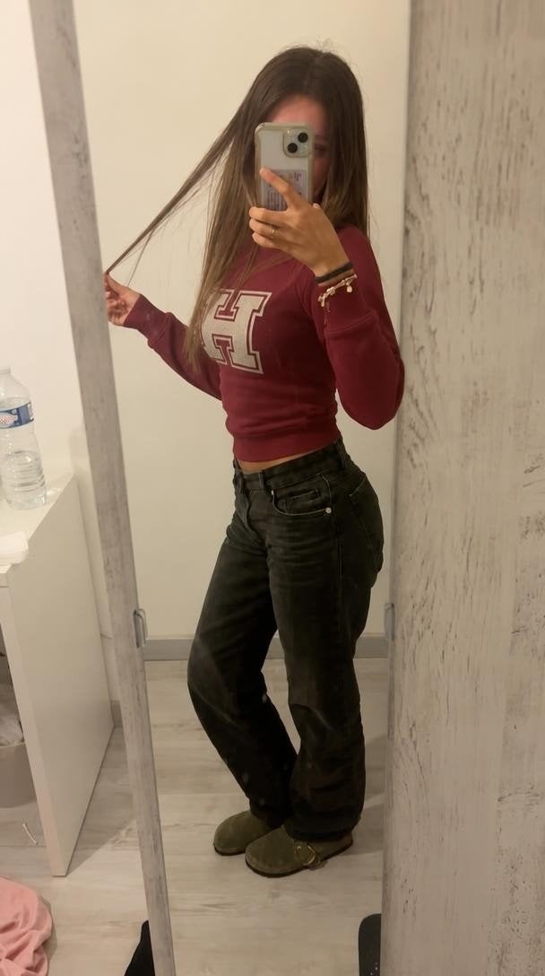 Burgundy Graphic Sweatshirt – Vintage Style – Unisex, Maat 38/40 (M), Verzenden, Zo goed als nieuw, Rood