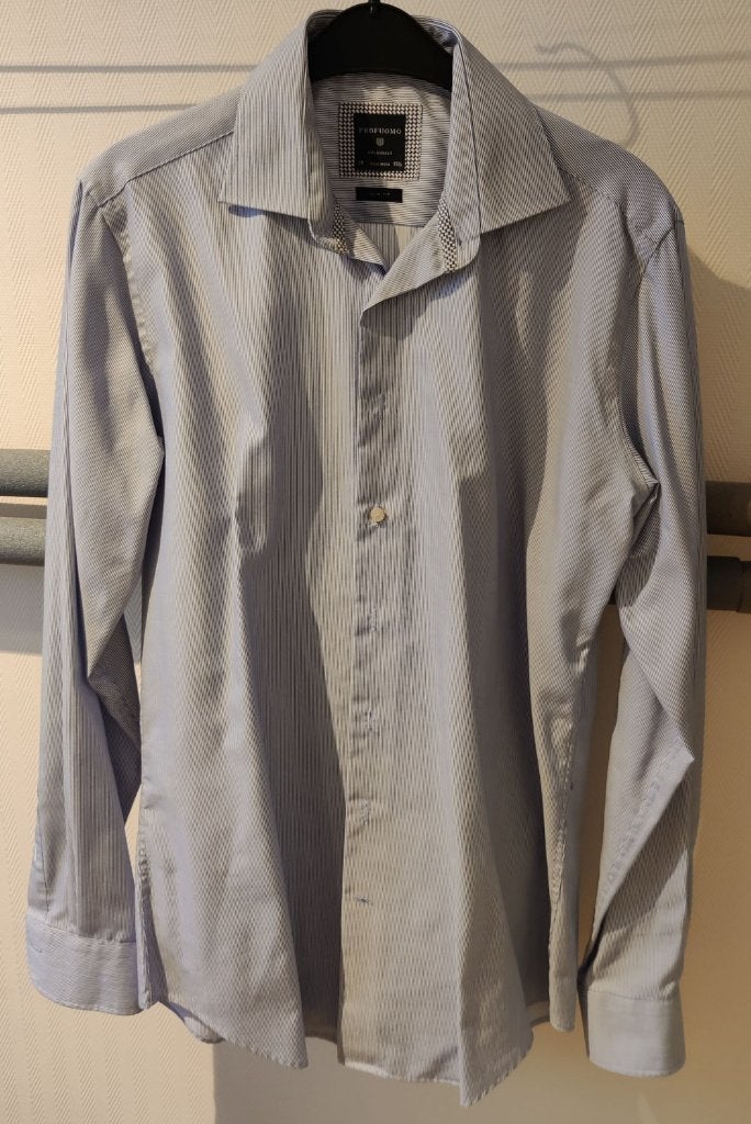Profuomo overhemd maat 39 blauw, Ophalen, Blauw, Halswijdte 39/40 (M), Profuomo