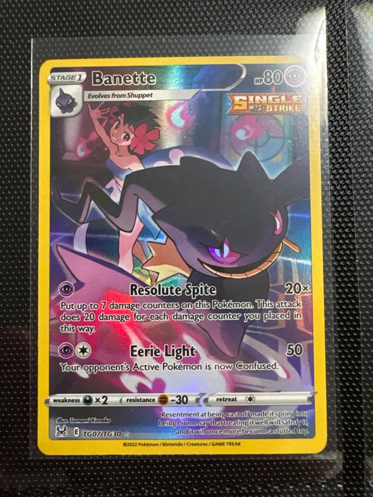 Pokémon Kaart Banette TG07/TG30 Single Strike Foil, Ophalen of Verzenden, Zo goed als nieuw, Losse kaart, Foil