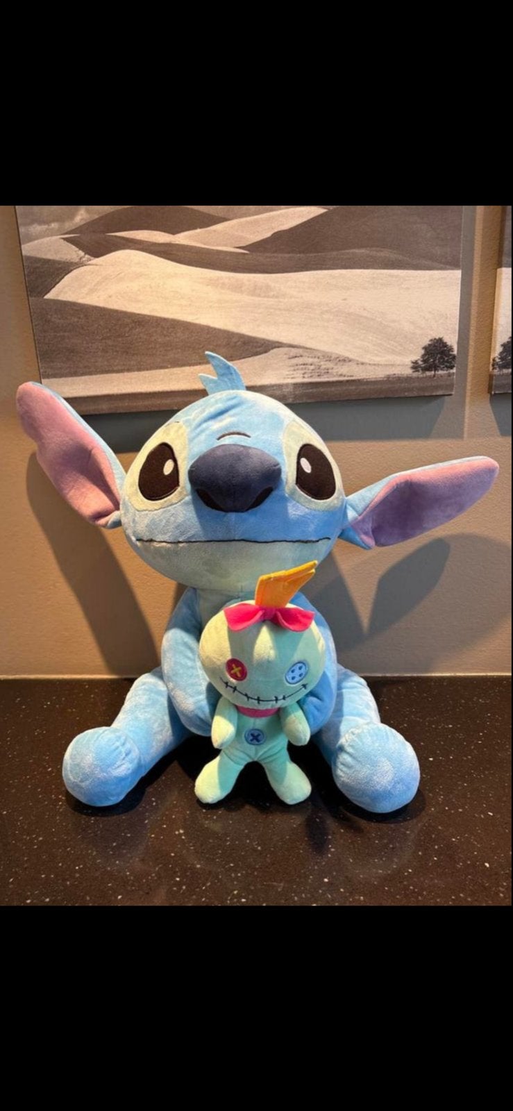Grote Disney Stitch knuffel met Scrump en tas, Disney, Overige typen, Blauw, Ophalen of Verzenden