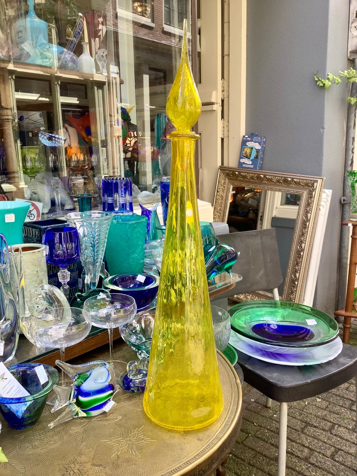 Grote citroen kleurige Genie Bottle Empoli, Ophalen of Verzenden