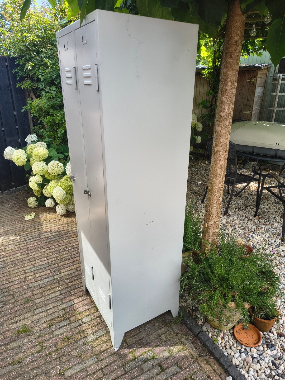 Metalen locker/kast met 2 deuren, Huis en Inrichting, Ophalen, Gebruikt, Industrieel