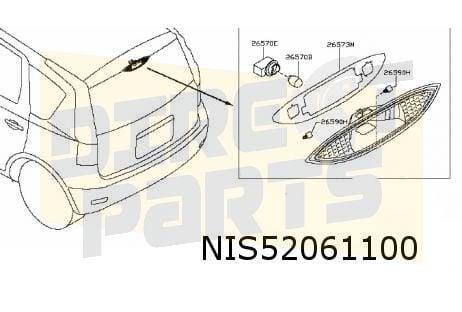 Nissan Note (12/10-) derde remlicht Origineel! 265905U80C, Auto-onderdelen, Verlichting, -, Verzenden, -, Nieuw