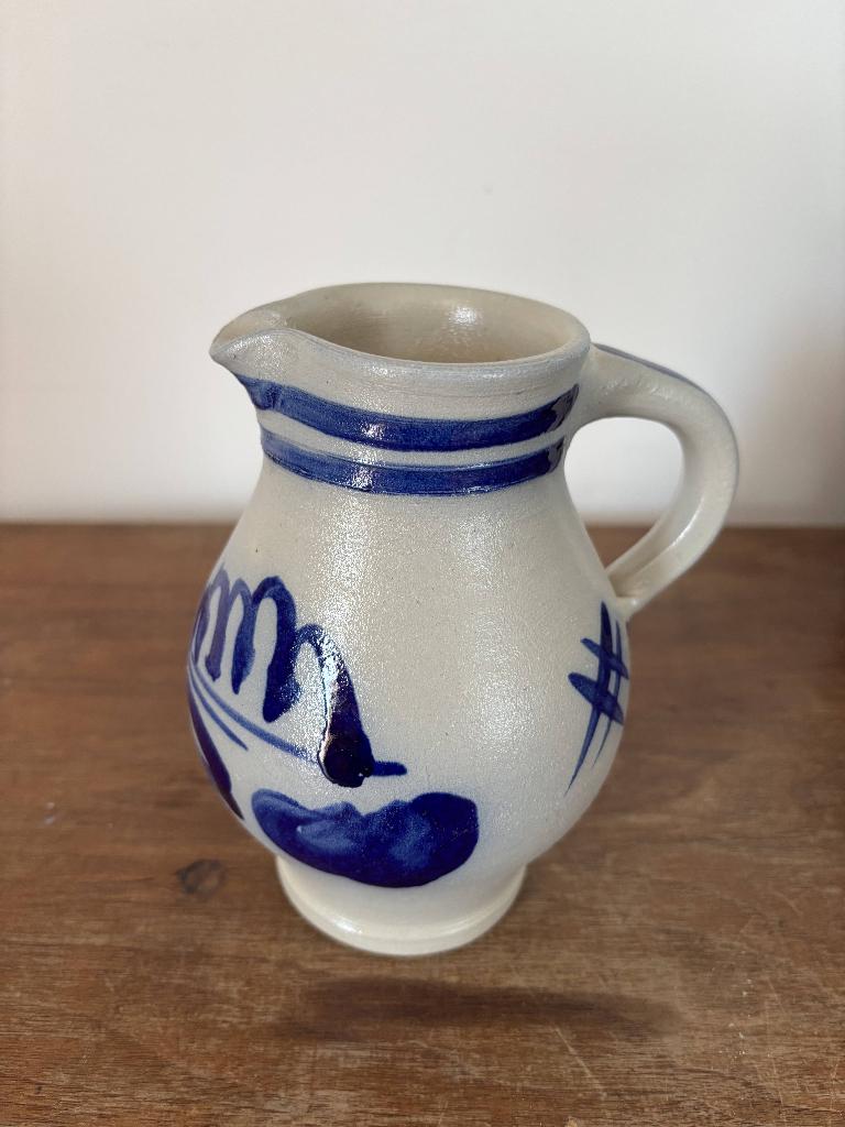 Vintage Keulse kan 3/4 liter - grijs steengoed, ongemerkt, Ophalen of Verzenden