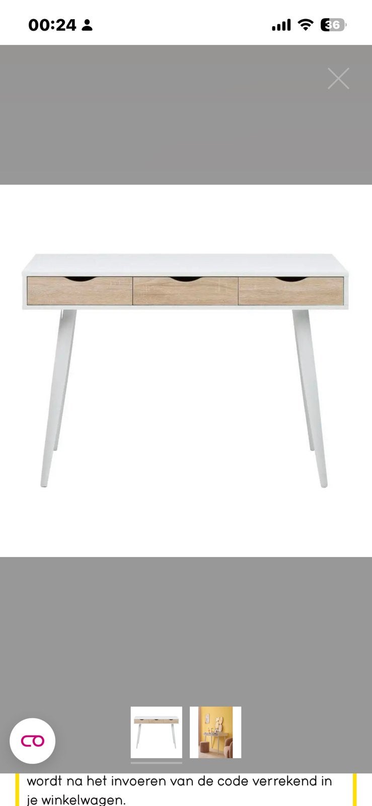 Nieuw bureau in verpakking, Huis en Inrichting, Bureaus, Ophalen, Hout, Schoolbureau, Nieuw