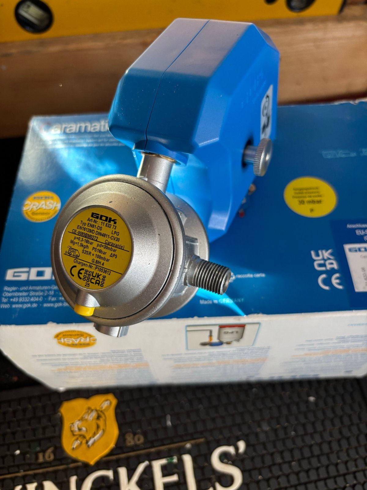 NieuwGOK Caramatic SafeDrive gasdrukregelaar met crashsensor, Caravans en Kamperen, Ophalen, Zo goed als nieuw