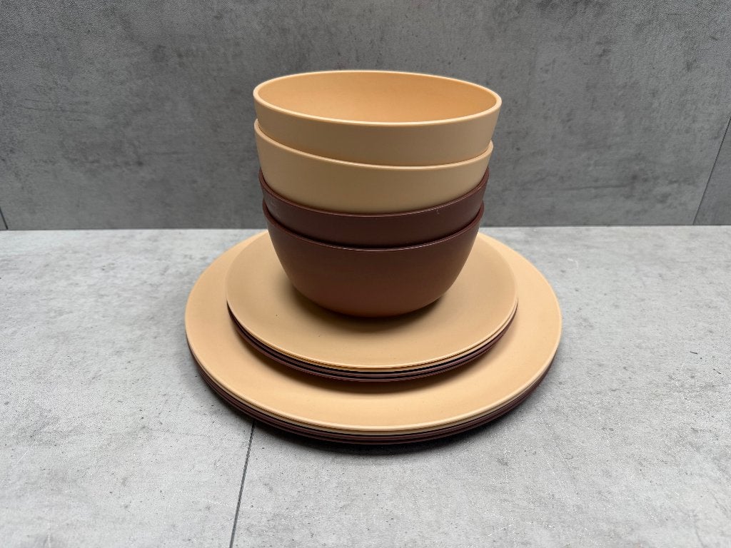 4 persoons camping servies - 12 delig - NIEUW - 11394, Ophalen of Verzenden, Nieuw