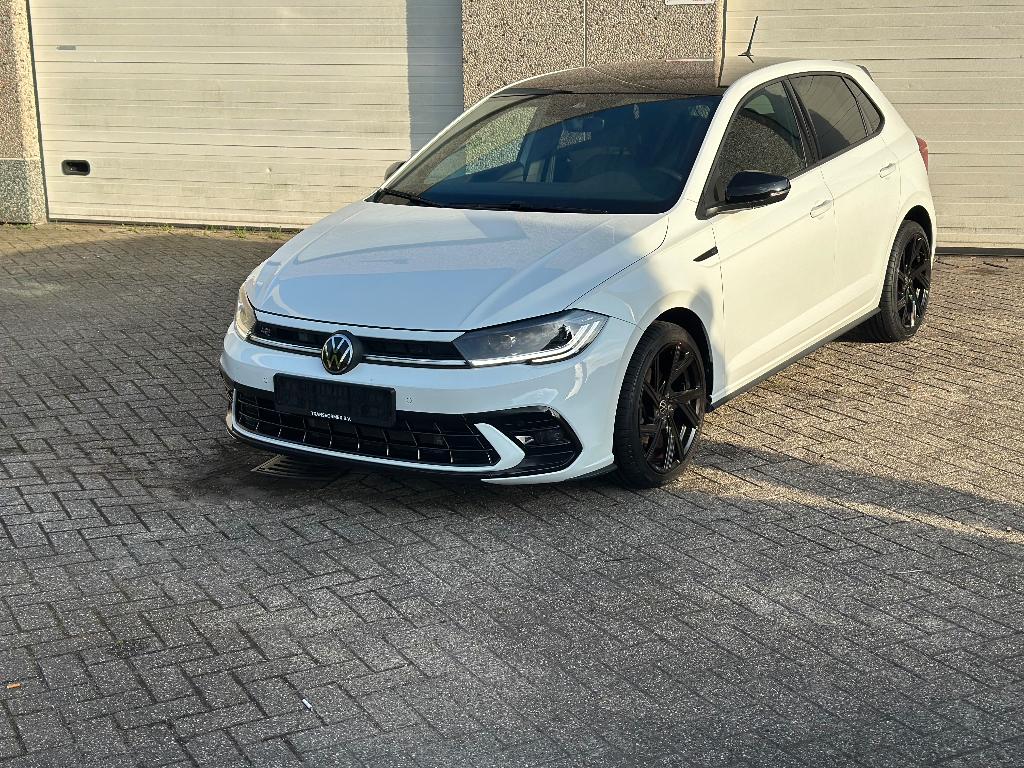 Volkswagen Polo R-Line DSG 110PK 2024 IQ Light Camera, Auto's, Euro 6, Leder en Stof, Wit, Bedrijf