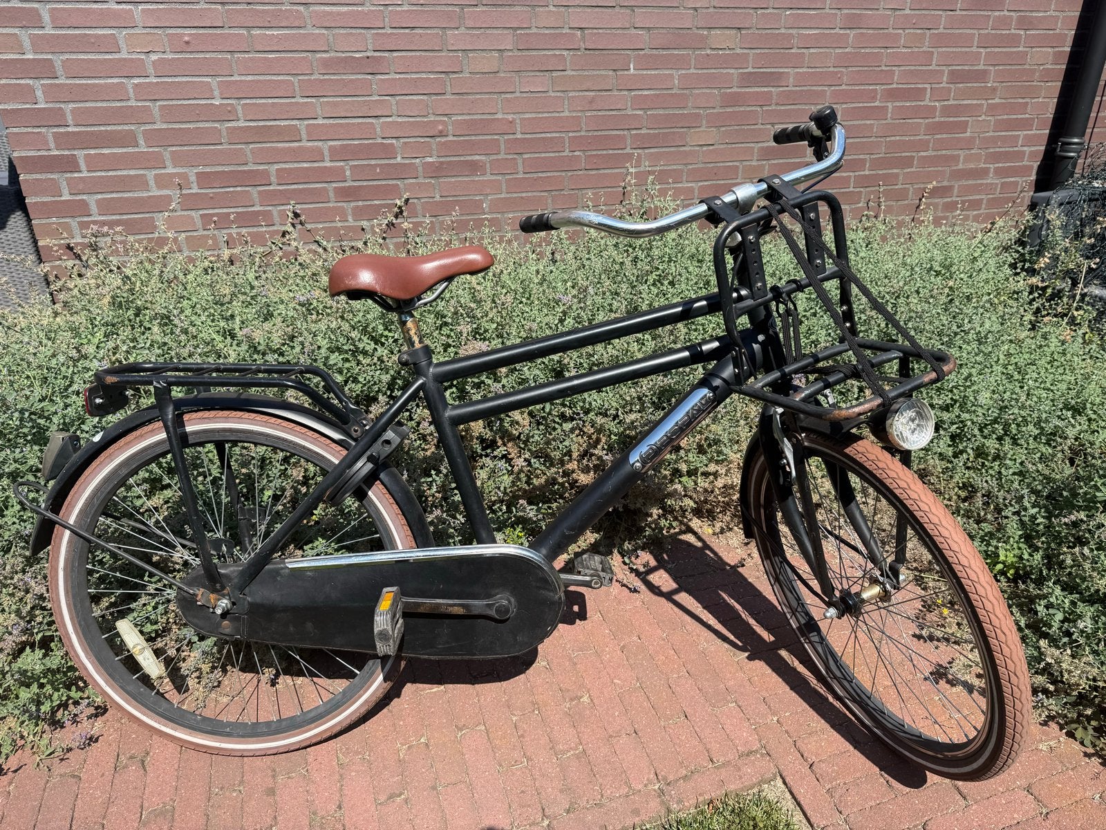 Stoere Popal jongensfiets - Zwart met chroom, Ophalen, Gebruikt