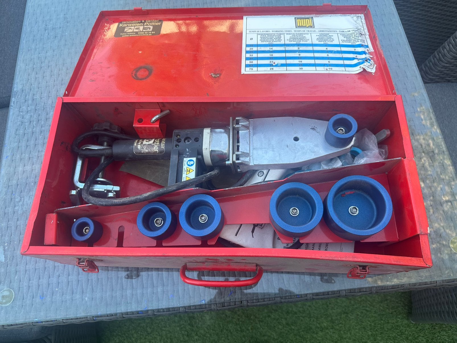 Nupi Moflasapparaat  in metalen koffer (Complete set), Ophalen of Verzenden, Minder dan 150 ampère, Overige typen