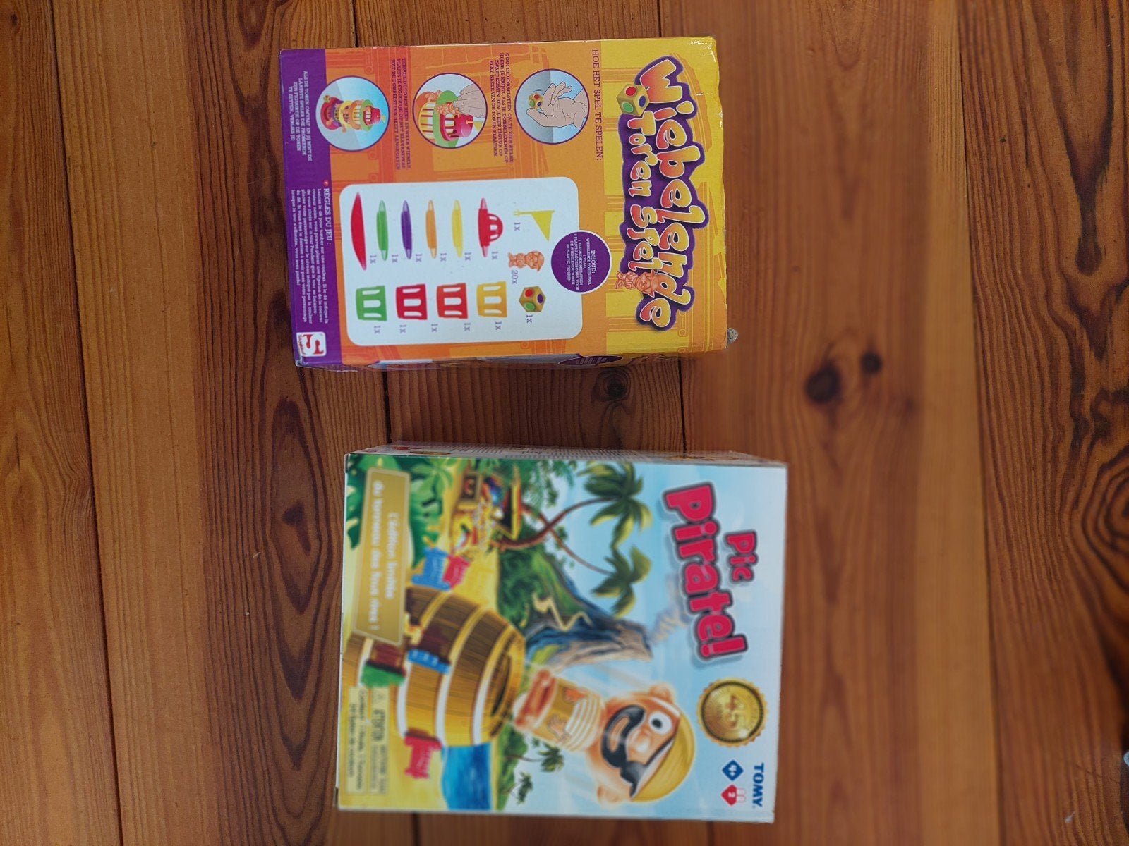 2 Spellen: Miebels en Biebels & Pop Up Piraat!, Een of twee spelers, Ophalen of Verzenden, Gebruikt, Tomy (Pop Up Piraat!)