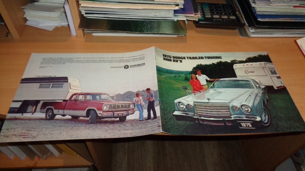 ZELDZAME USA Folder DODGE Trailer-Towing and RV'S   1975, Verzenden, Zo goed als nieuw, Overige merken