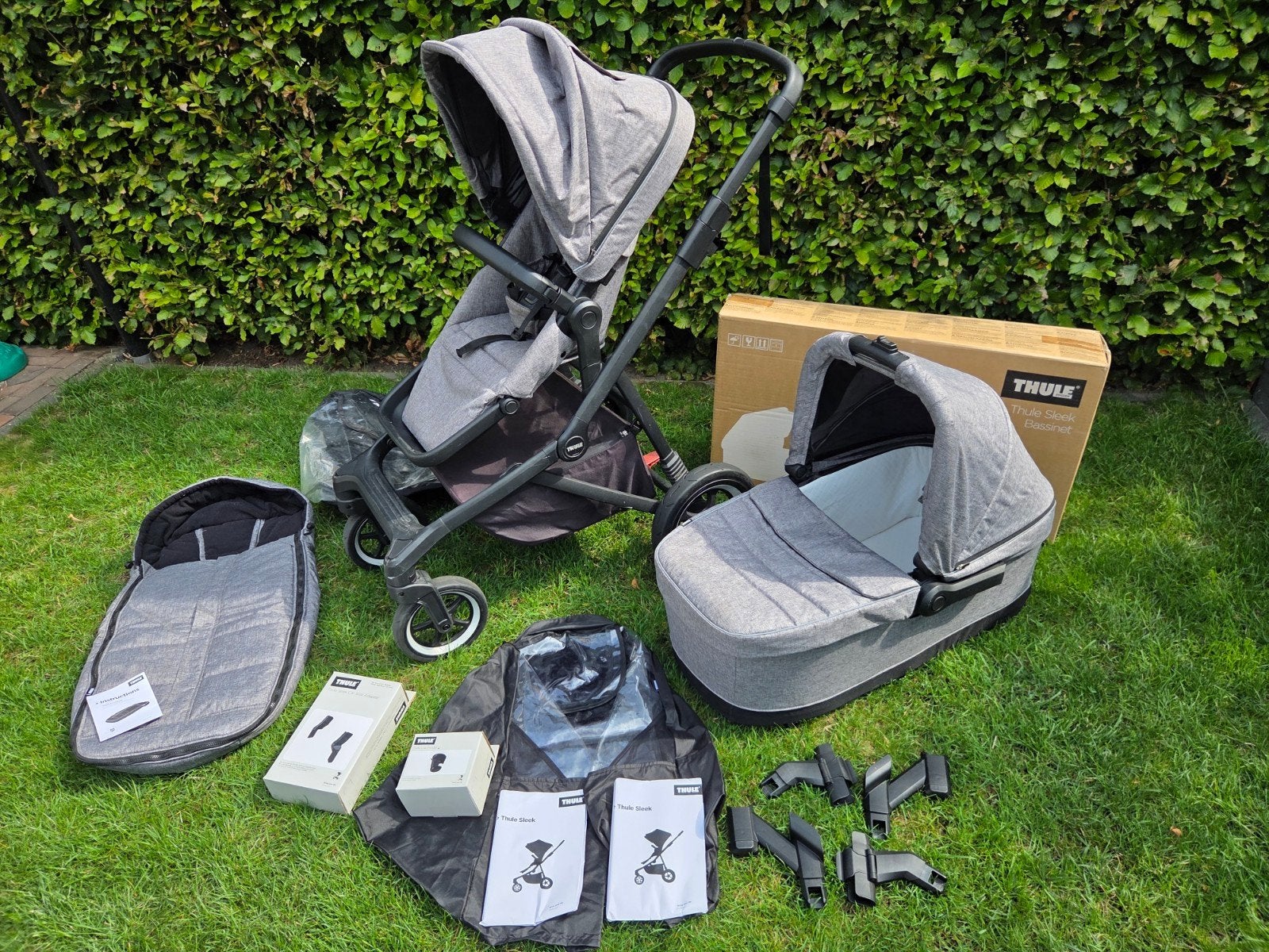 Thule Sleek duo kinderwagen met reiswieg, zitje +accessoires, Gebruikt, Duowagen, Combiwagen, Ophalen