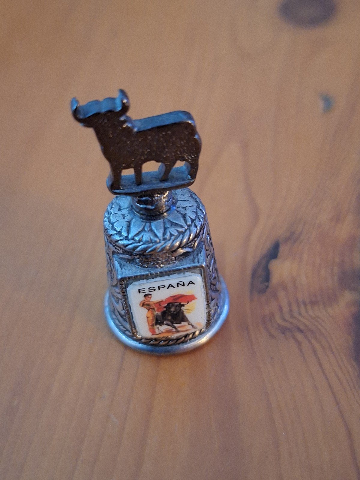 Vintage Spaanse vingerhoed met stier en matador, Verzamelen, Ophalen of Verzenden