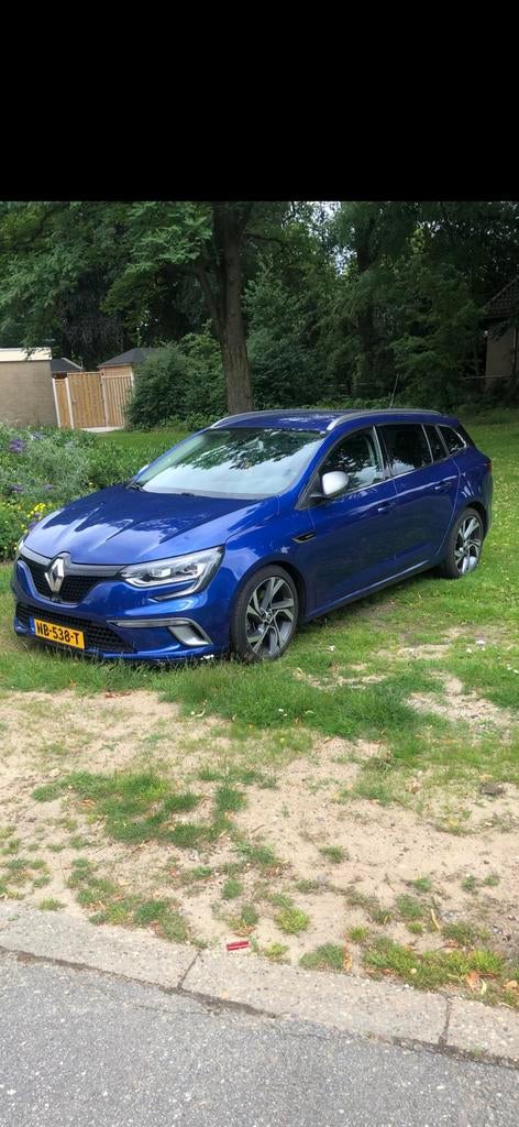 Renault Mégane 1.6 GT Turbo 205 EDC Estate 2017 Blauw, 1618 cc, 4 cilinders, Blauw, Origineel Nederlands