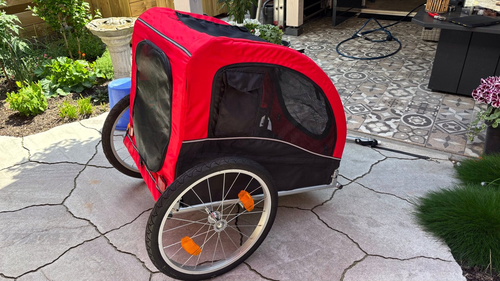 Hondenfietskar rood - Opvouwbaar en comfortabel, Fietsen en Brommers, Fietsaccessoires | Aanhangers en Karren, Ophalen, Gebruikt