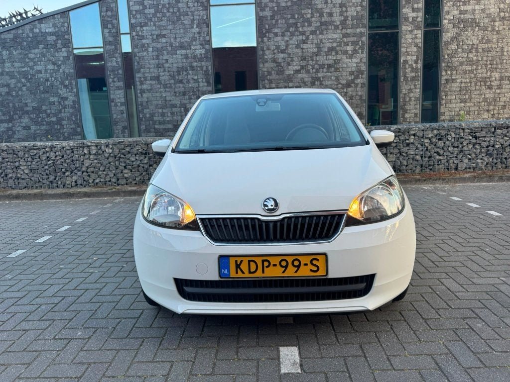 Skoda Citigo 1.0 T 75PK 2012 Wit-, Auto's, Euro 5, Stof, 74 pk, Zwart
