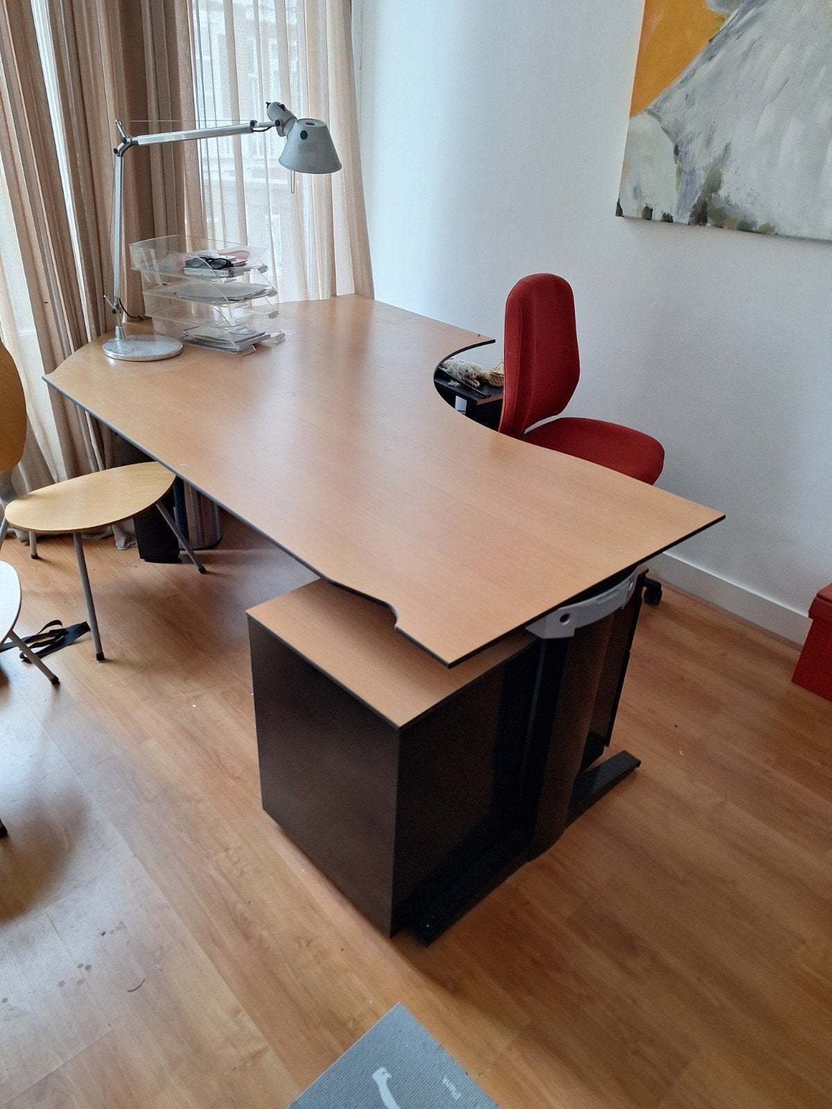 Voortman bureau met ladeblok, stoelen en opbergmeubel, Ophalen of Verzenden, Gebruikt