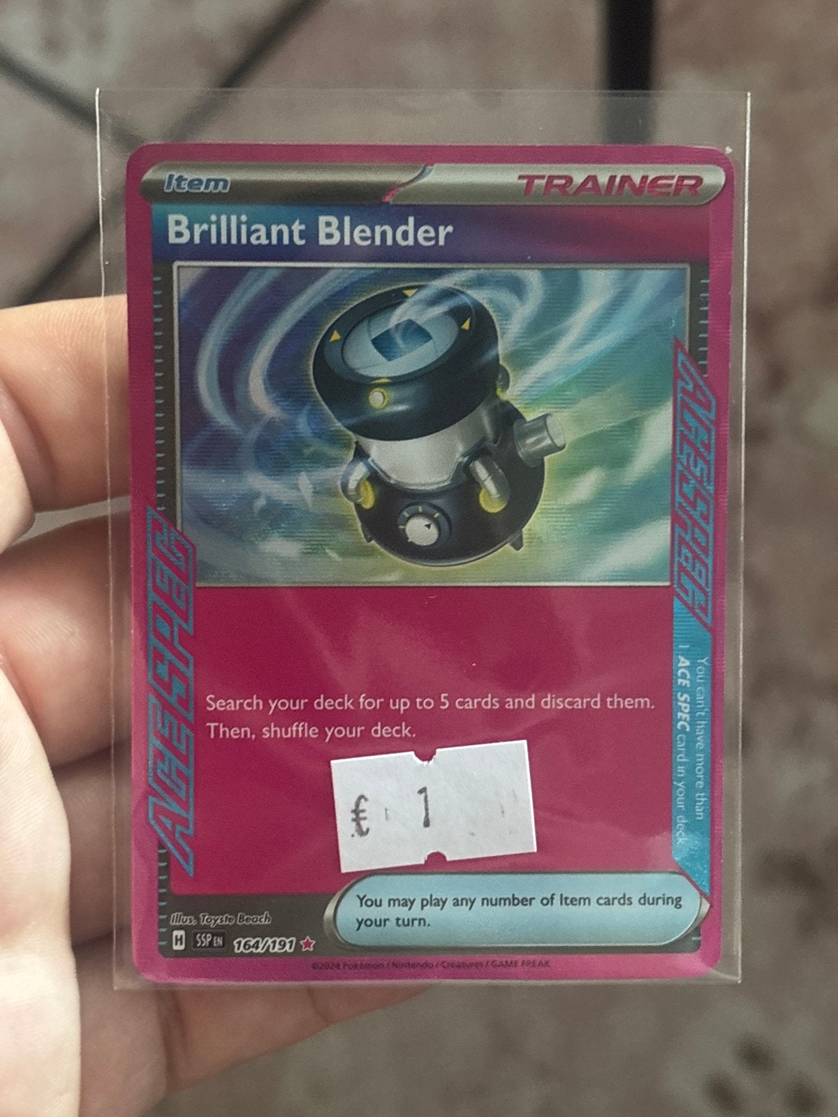 Pokemon Brilliant Blender Trainer Kaart - Ace Spec, Ophalen of Verzenden, Zo goed als nieuw, Losse kaart